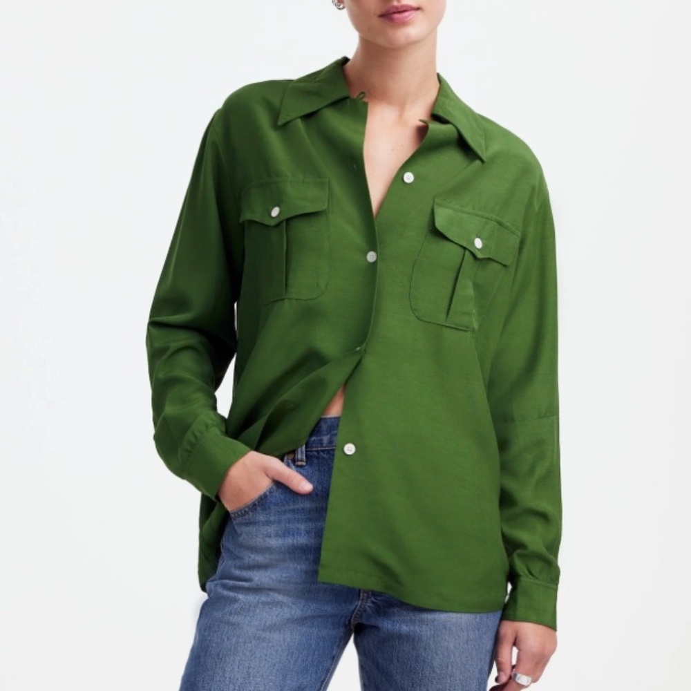 Alexa Chung for Madewell Pleat-Pocket Button-Up Shirt